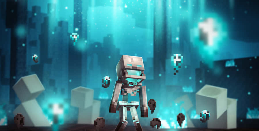 Minecraft Skeleton 3840 X 1943 Wallpaper Wallpaper