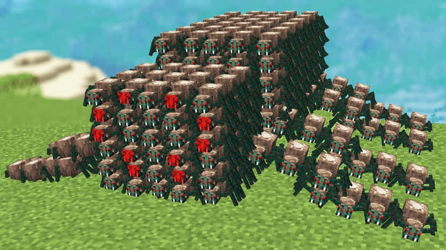 Minecraft Spider Lurking In The Shadows Wallpaper