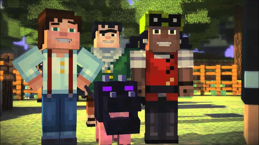 Minecraft Story Mode Adventure Awaits Wallpaper