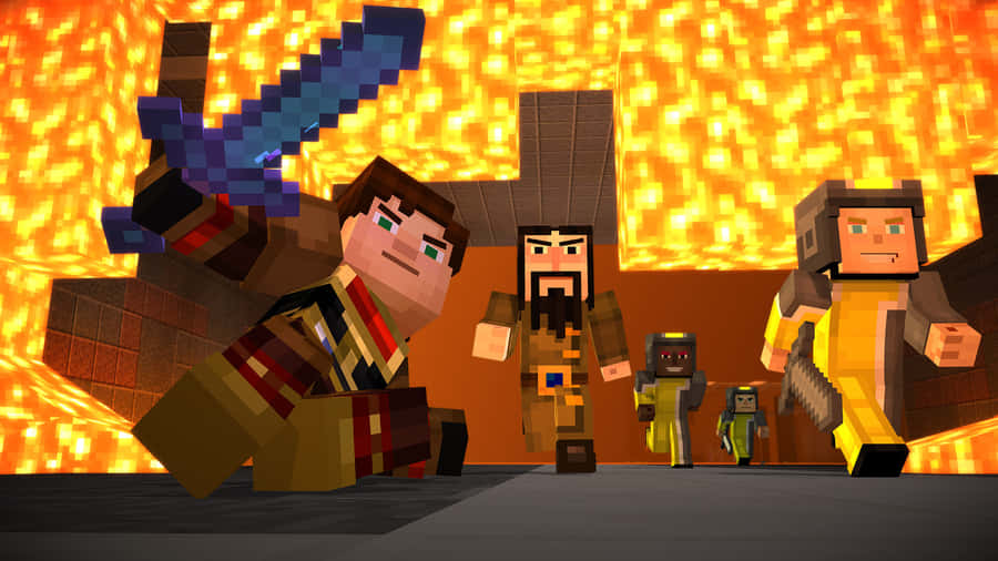 Minecraft Story Mode Adventure Awaits Wallpaper