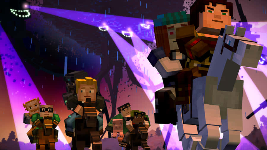 Minecraft Story Mode Adventure Scene Wallpaper