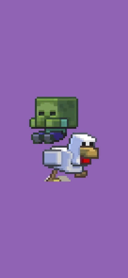 Minecraft Zombie Attacking At Dusk Wallpaper