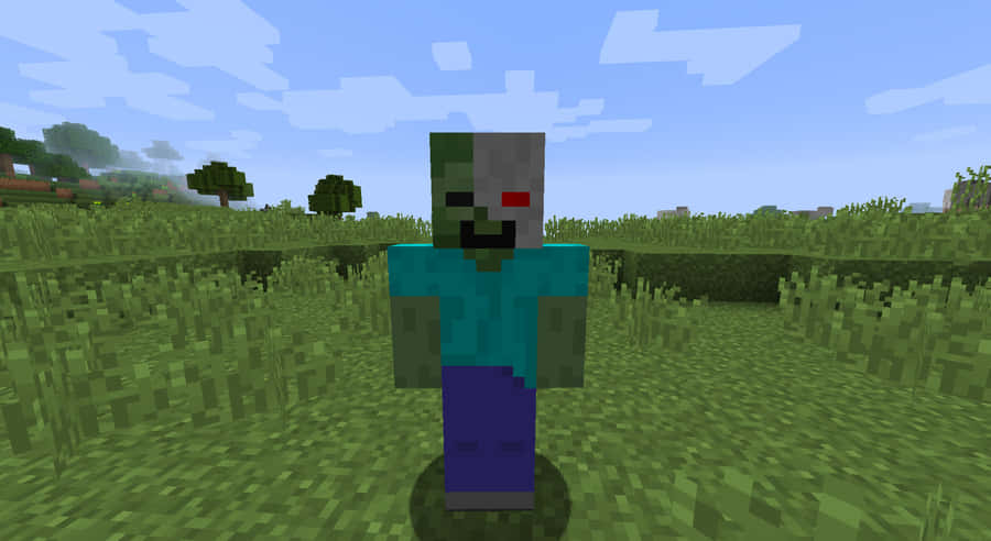 Minecraft Zombie In Its Haunted World Wallpaper