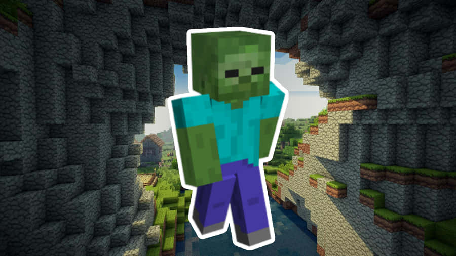 Minecraft Zombie In The Night Wallpaper