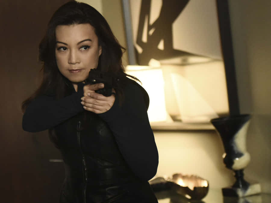 Ming Na Wen Striking A Pose Wallpaper
