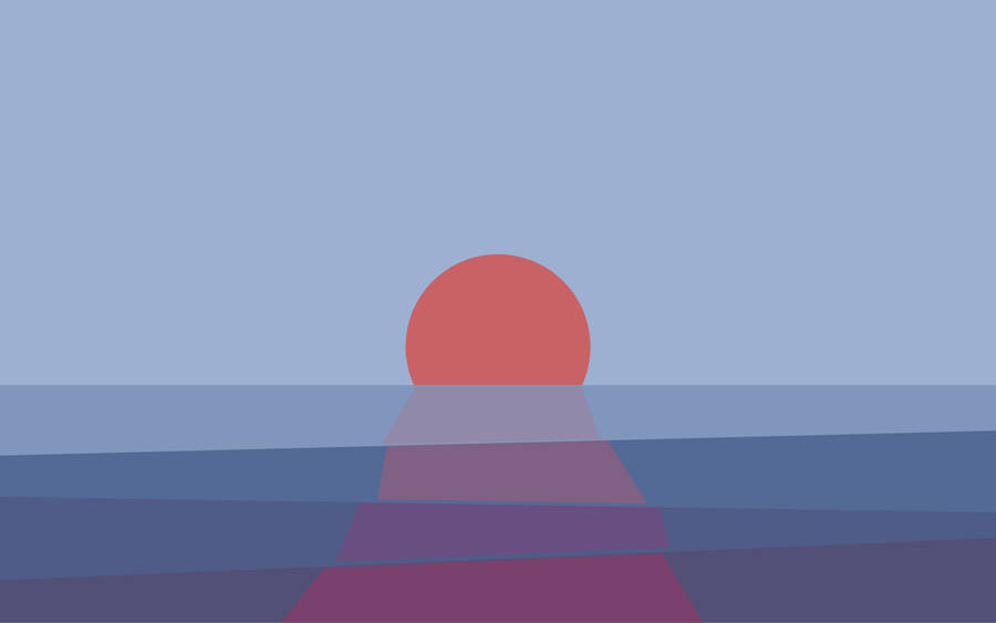 Minimal Muted Colors Sunset Wallpaper