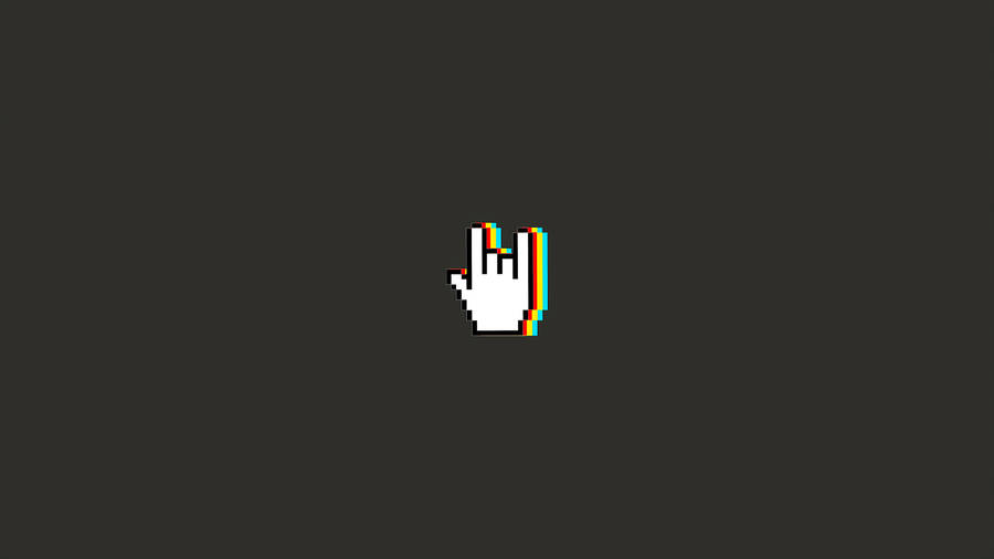 Minimal Pixel Love Hand Signal Wallpaper