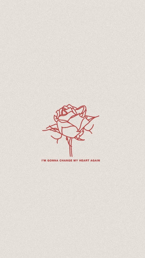 Minimal Red Rose Wallpaper