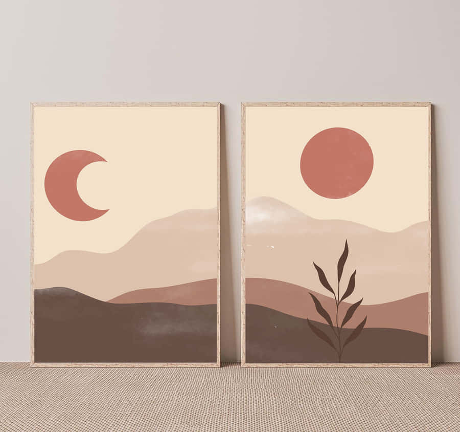 Minimalist Abstract Painting In Black And White Wallpaper