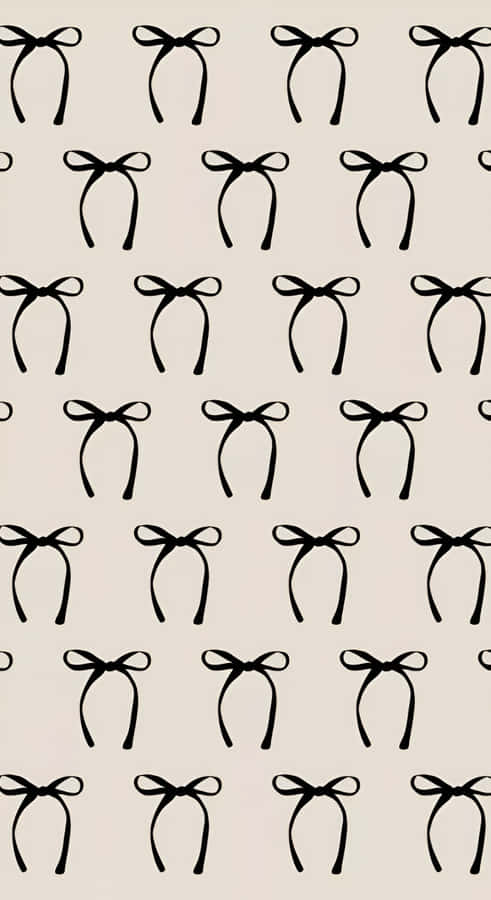 Minimalist Black Bow Pattern Wallpaper
