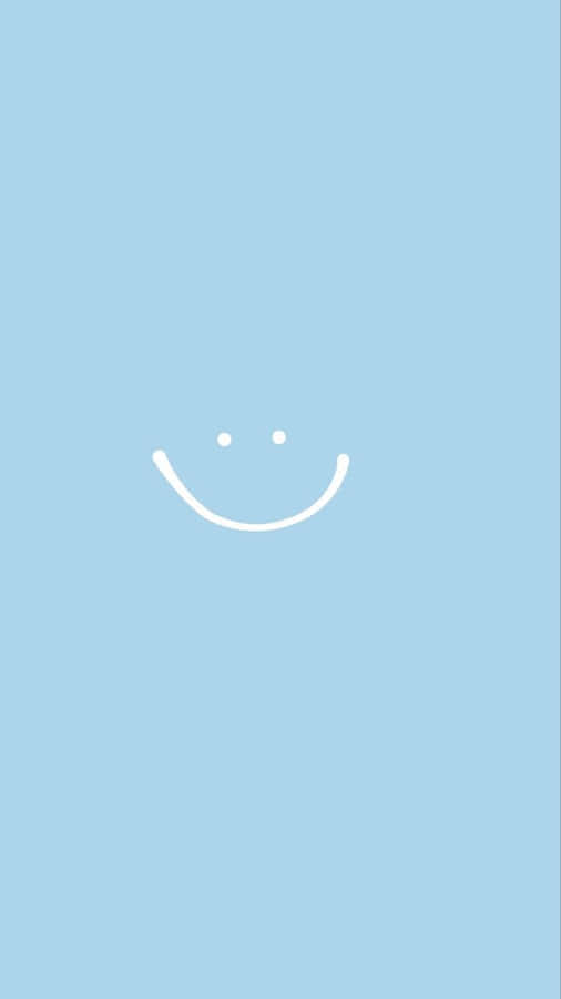 Minimalist Blue Smiley Face Wallpaper