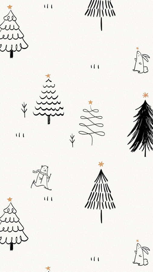 Minimalist Christmas Pattern Wallpaper