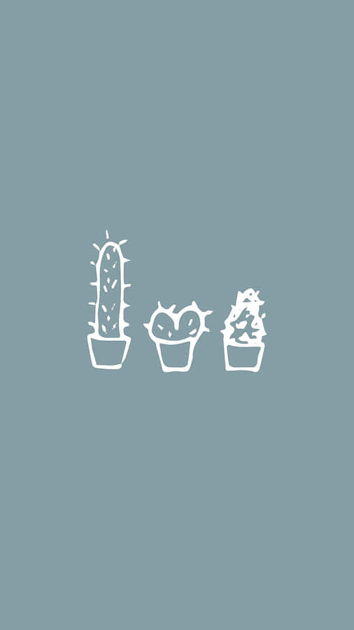 Minimalist Cute Plant Drawing Wallpaper