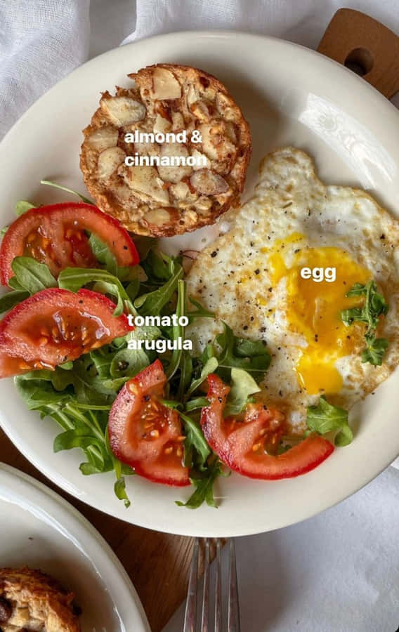 Minimalist Food – A Delectable Dish On A White Plate Wallpaper