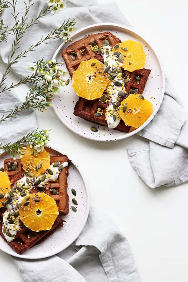 Minimalist Food Presentation On A White Plate Wallpaper