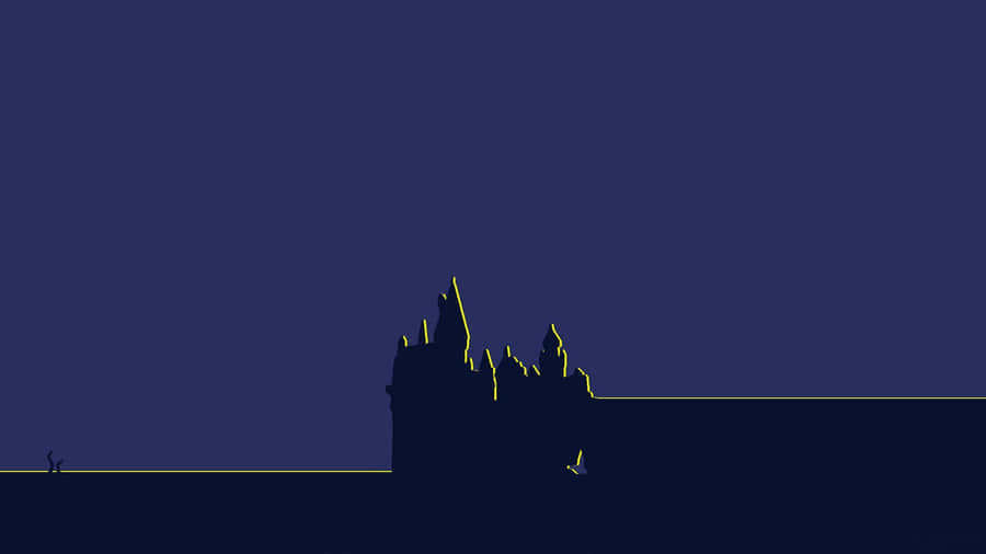 Minimalist Hogwarts Silhouette Wallpaper