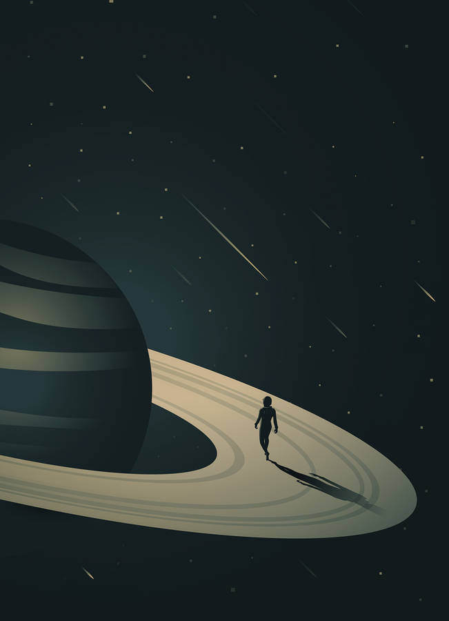 Minimalist Jupiter Cartoon Wallpaper