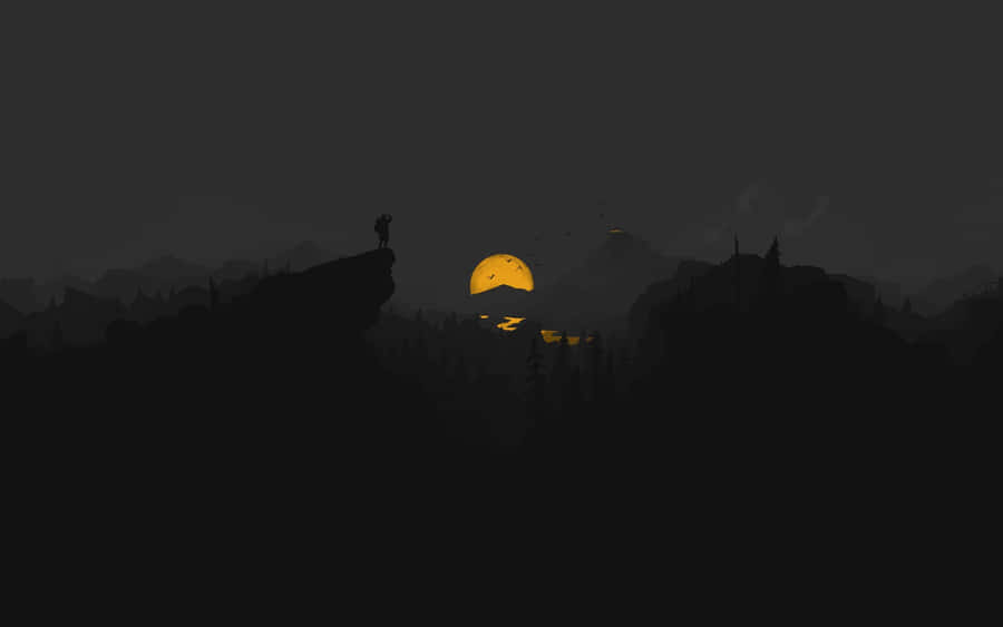Minimalist Moonlight Silhouette Wallpaper Wallpaper