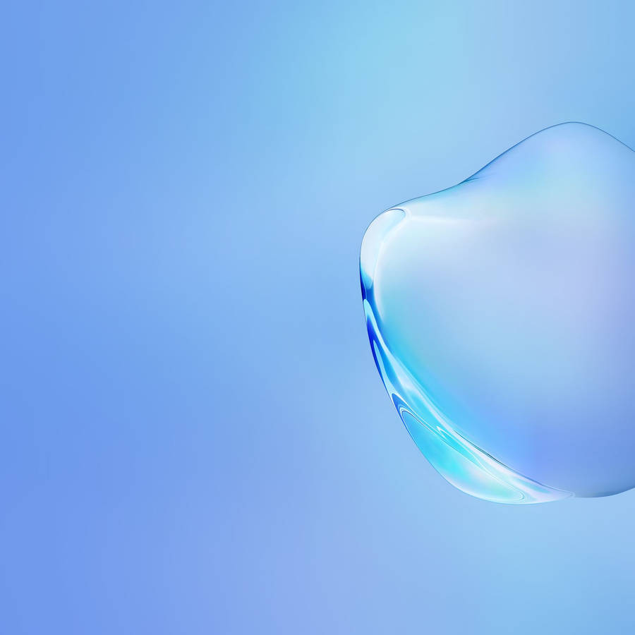 Minimalist Note 10 Water Drop In Blue Wallpaper