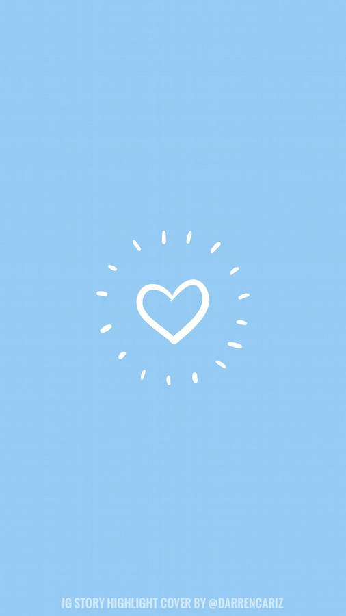 Minimalist Pastel Blue Heart Wallpaper