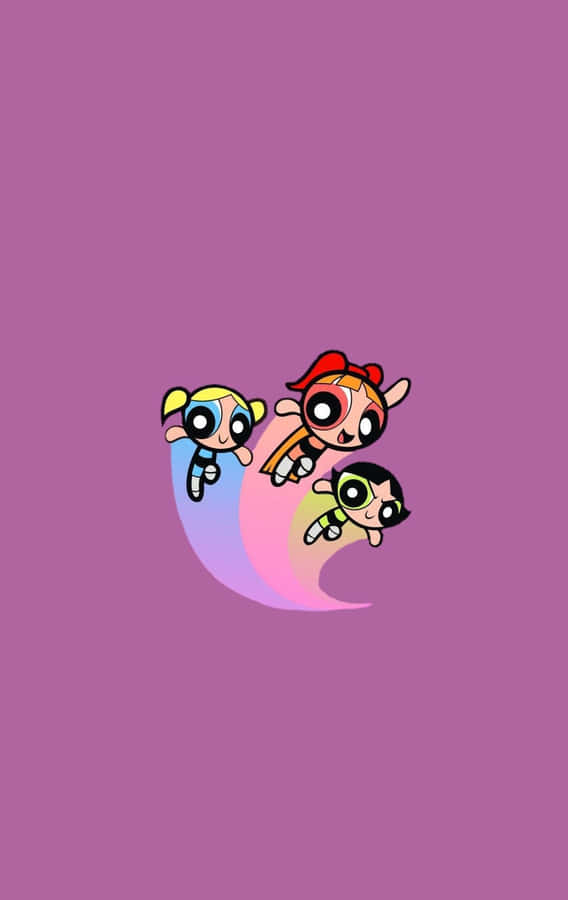 Minimalist Powerpuff Girls Aesthetic Illustration Wallpaper