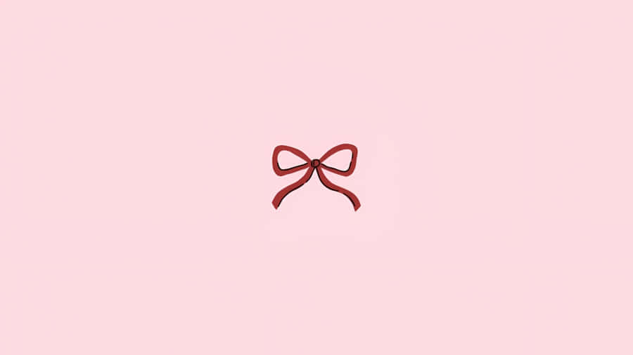 Minimalist Red Aesthetic Bow Wallpaper