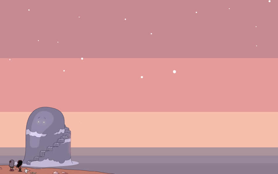 Minimalist Seaside Staircase Wallpaper Wallpaper