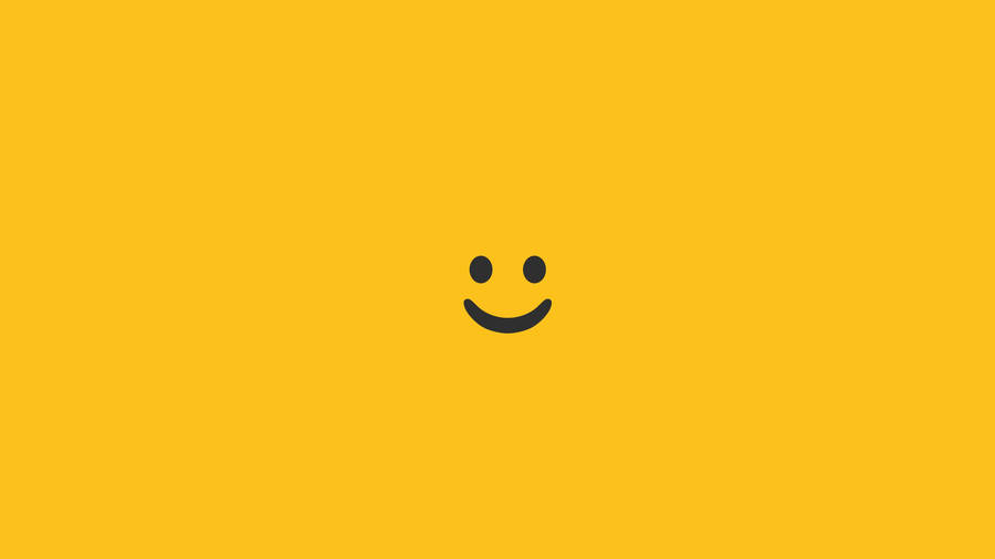 Minimalist Smiling Emoji In Mustard Background Wallpaper