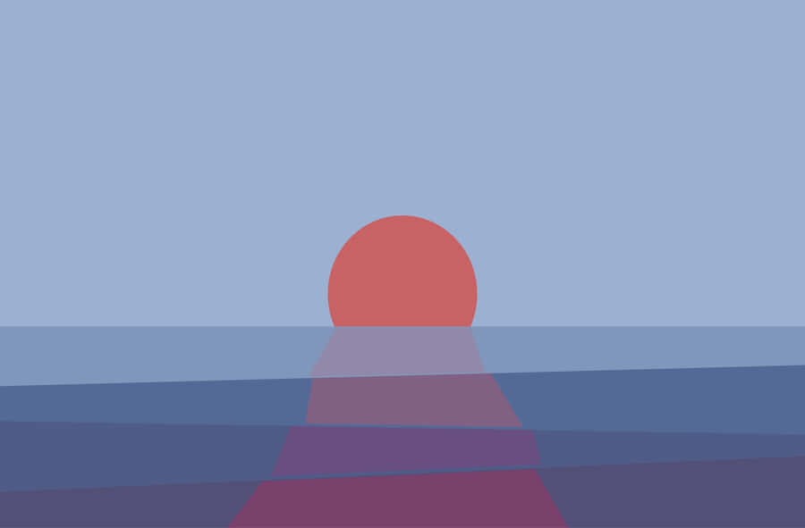 Minimalist Sunset Over Ocean Wallpaper