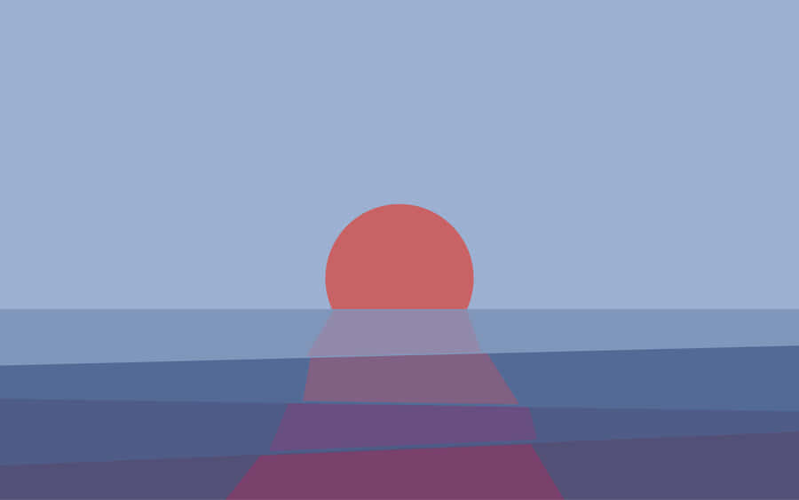 Minimalist Sunset Over Water Illustration.jpg Wallpaper