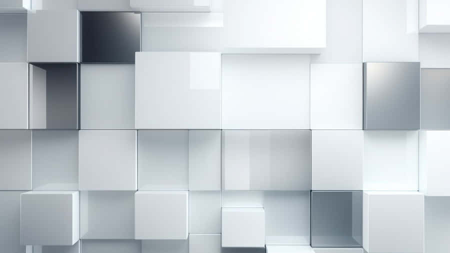 Minimalist White Cubes Wallpaper