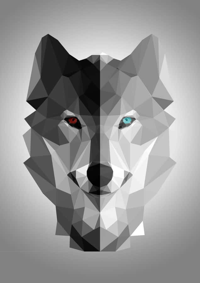 Minimalist Wolf Artwork Wallpaper