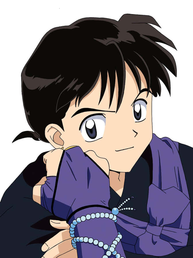 Miroku, The Wise Monk From Inuyasha Anime Series, Standing Tall Against A Captivating Sky. Wallpaper