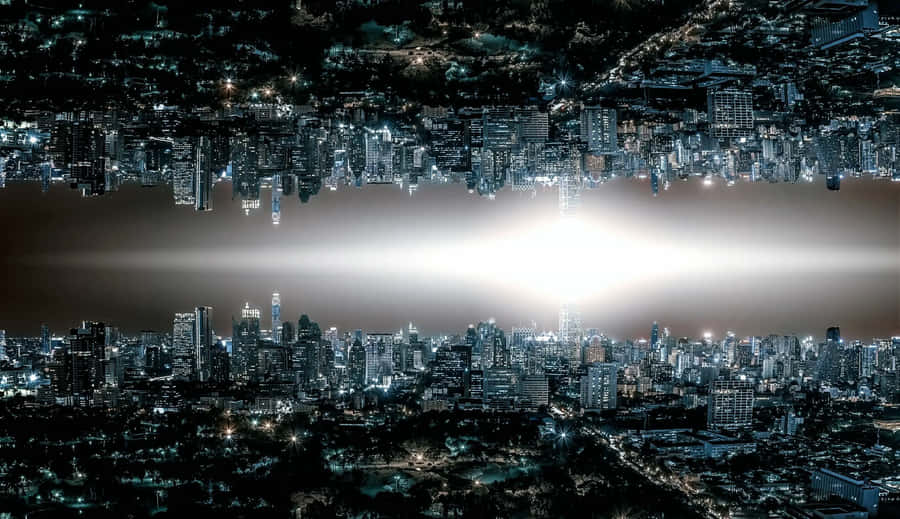 Mirror City Parallel Universe Skyline Wallpaper