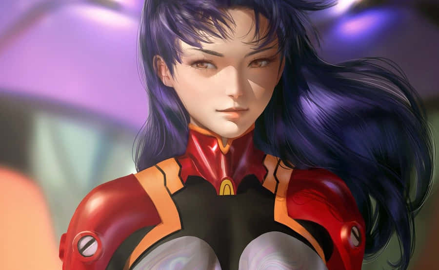 Misato Katsuragi: A Distinctive Character From Neon Genesis Evangelion Wallpaper