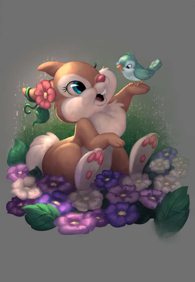 Miss Rabbit's Joyful Playtime Wallpaper