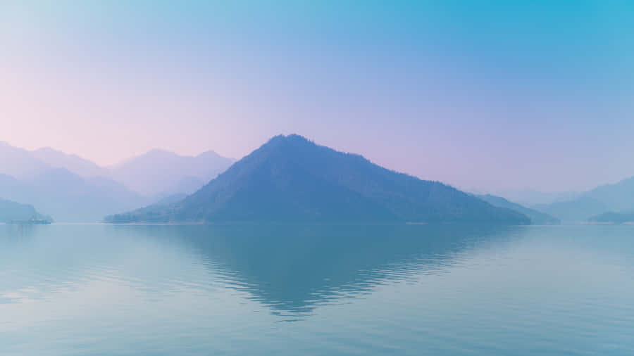Misty Lake Mountain Reflection Wallpaper