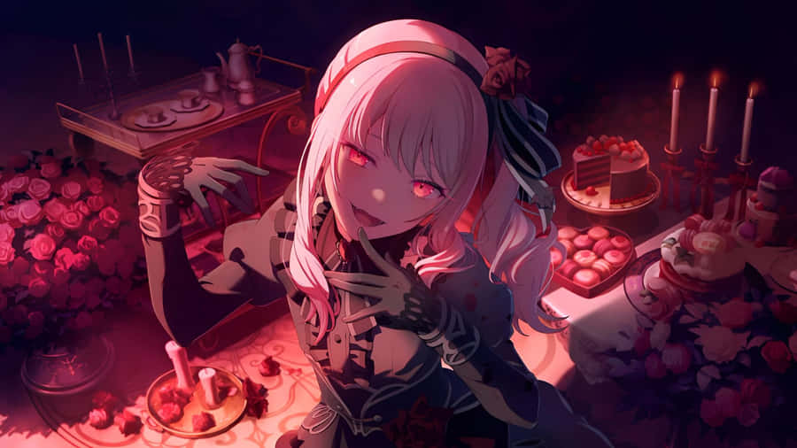 Mizuki Akiyama Gothic Tea Party Wallpaper