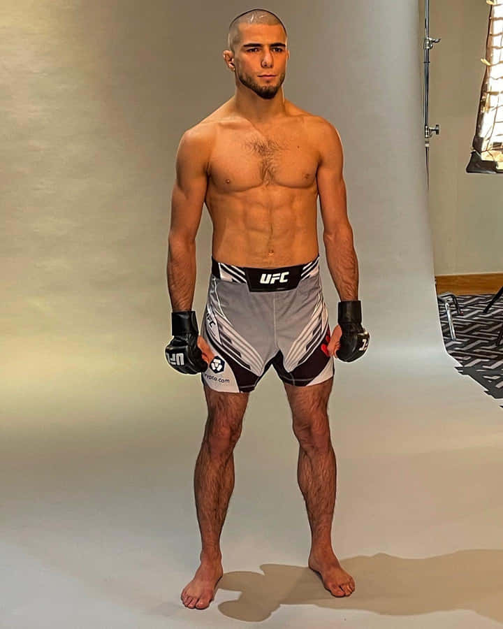 Mma Fighter Muhammad Mokaev During A Photoshoot Wallpaper
