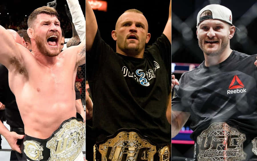 Mma Legends Jeremy Horn, Michael Bisping, And Stipe Miocic Wallpaper