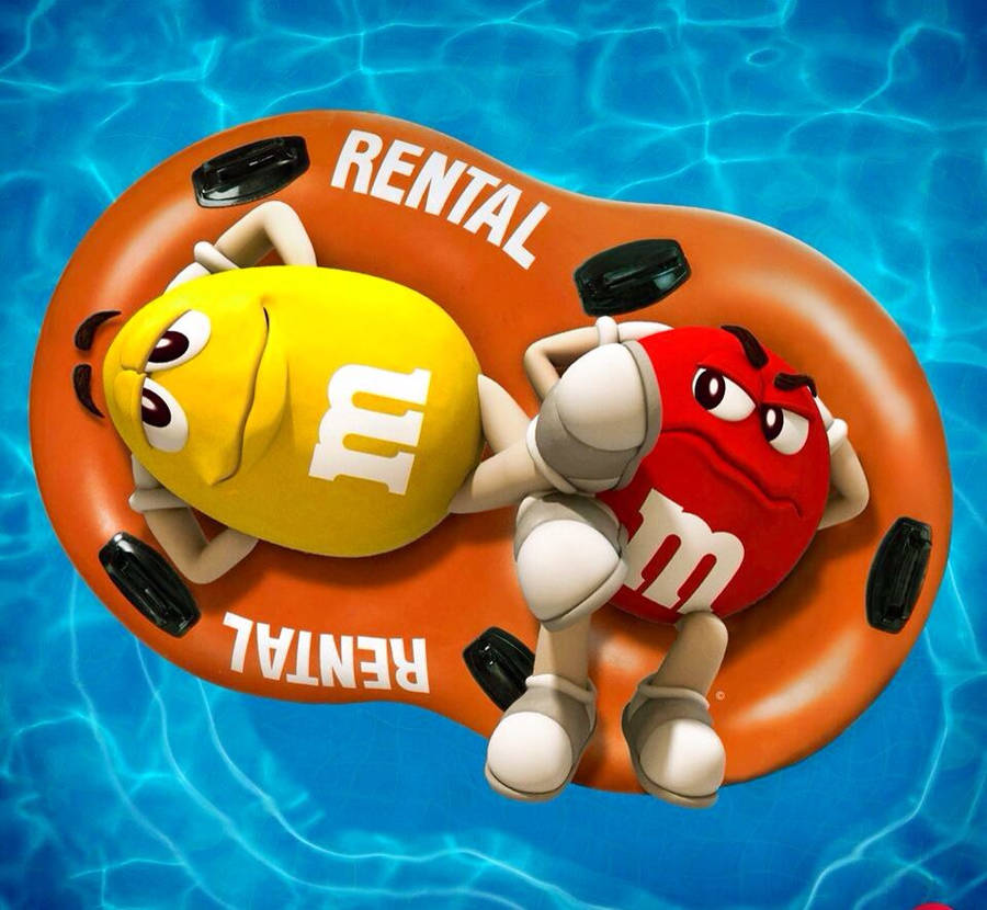 Mms Yellow And Red Floating Wallpaper