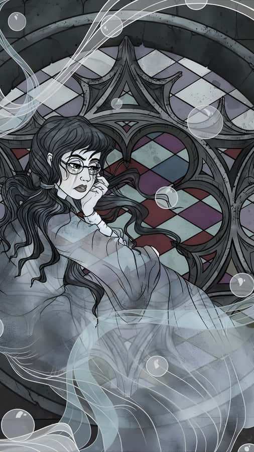 Moaning Myrtle Ghostly Portrait Wallpaper