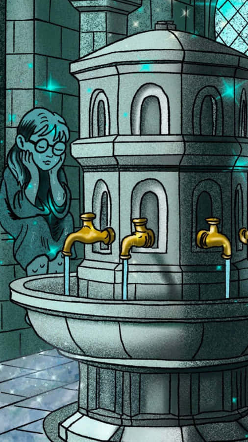 Moaning Myrtle In Hogwarts Bathroom Wallpaper