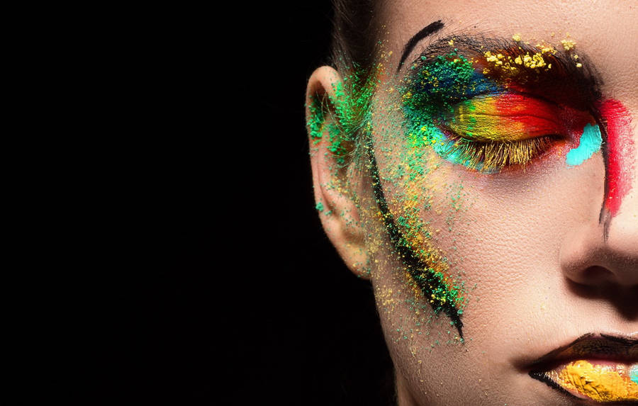 Model's Face Textured Makeup Wallpaper