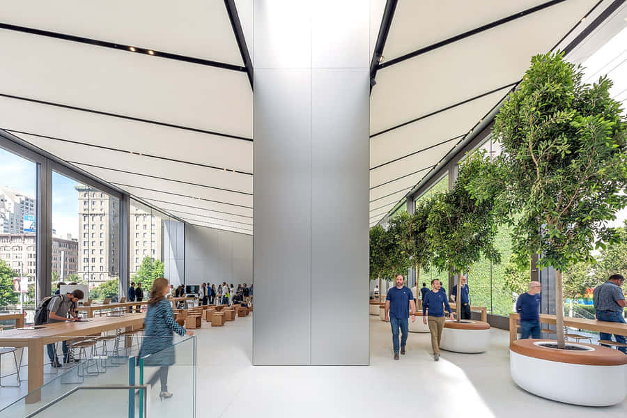 Modern Apple Store Interior Design Wallpaper