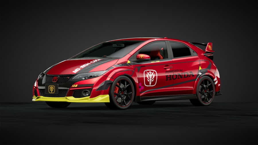 Modern Blue Hatchback In A Chic Urban Setting Wallpaper