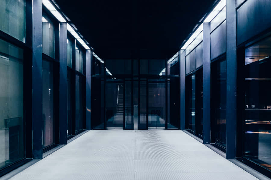 Modern Data Center Corridor Wallpaper