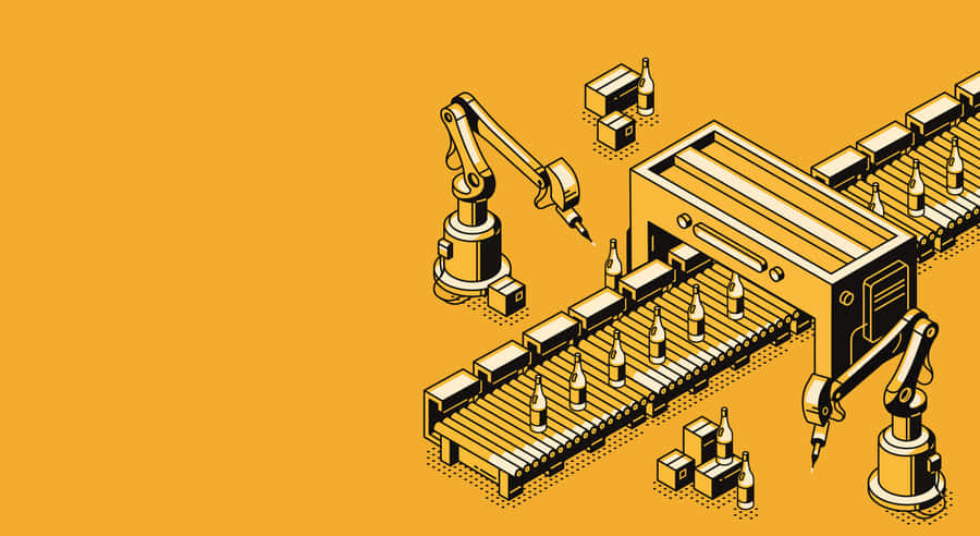 Modern Factory Floor Production Wallpaper