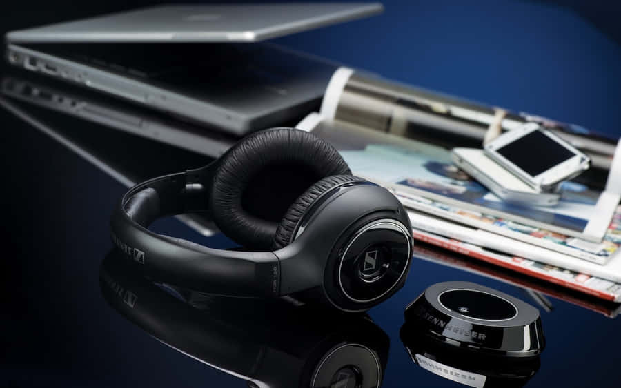 Modern Headphones Technology Setup Wallpaper