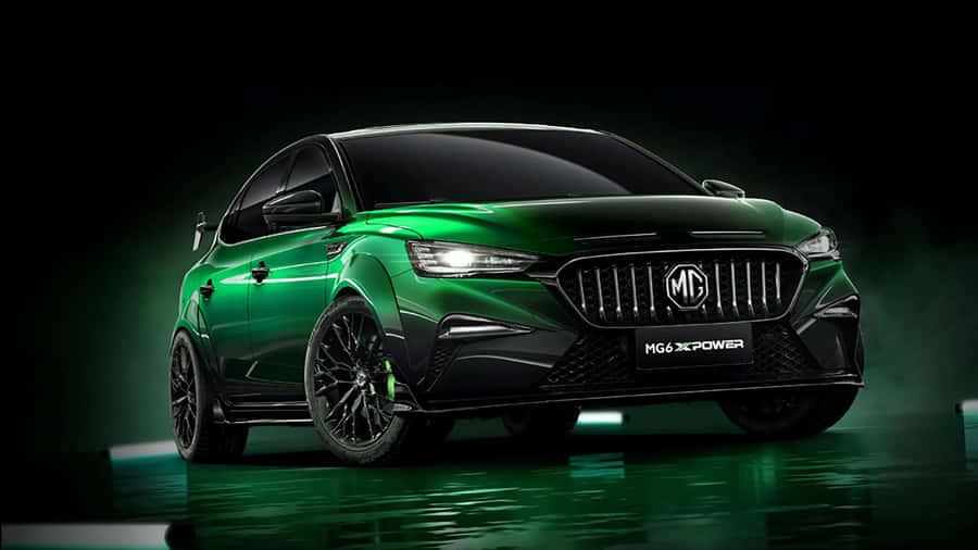 Modern Mg Car On A Scenic Road Wallpaper